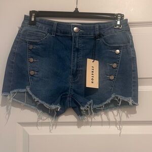 Women's Distressed Blue Jean Shorts
